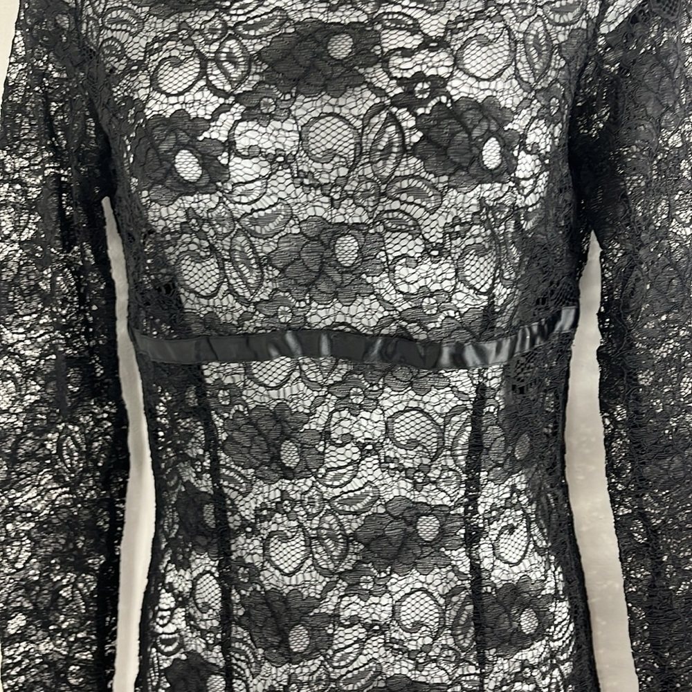 Unbranded Black Lace Overlay Dress Women's Size S - Picture 4 of 8